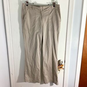 HARVE BENARD WOMAN PLUS 14W BEIGE COTTON PANTS STRAIGHT LIGHTWEIGHT